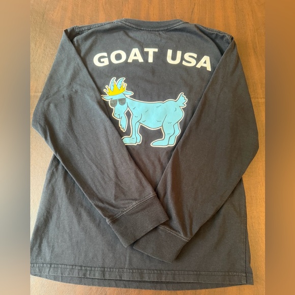 GOAT Black Long Sleeve Boys Youth XL T-Shirt Excellent Condition - Picture 2 of 5